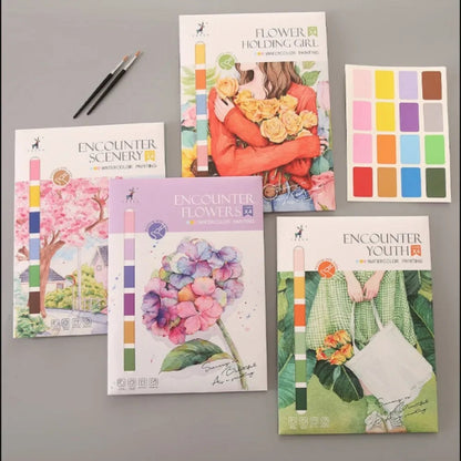 Watercolour Painting Colouring Books