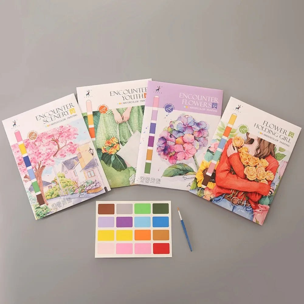 Watercolour Painting Colouring Books