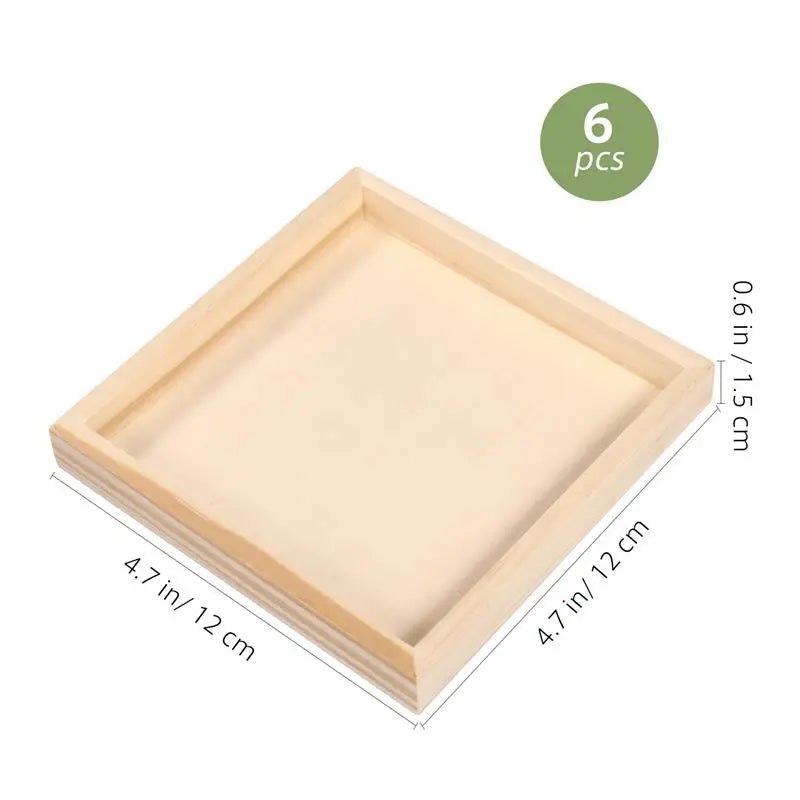 Wood Panel Craft Boards 12cm x 12cm - 6 pc