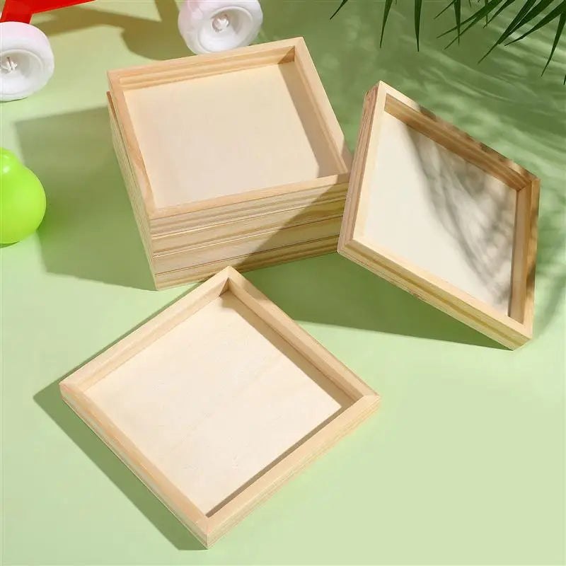 Wood Panel Craft Boards 12cm x 12cm - 6 pc