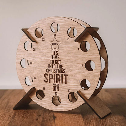 Wooden Adult Mini Spirit Bottle Christmas Advent Calendar