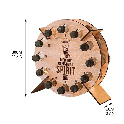 Wooden Adult Mini Spirit Bottle Christmas Advent Calendar