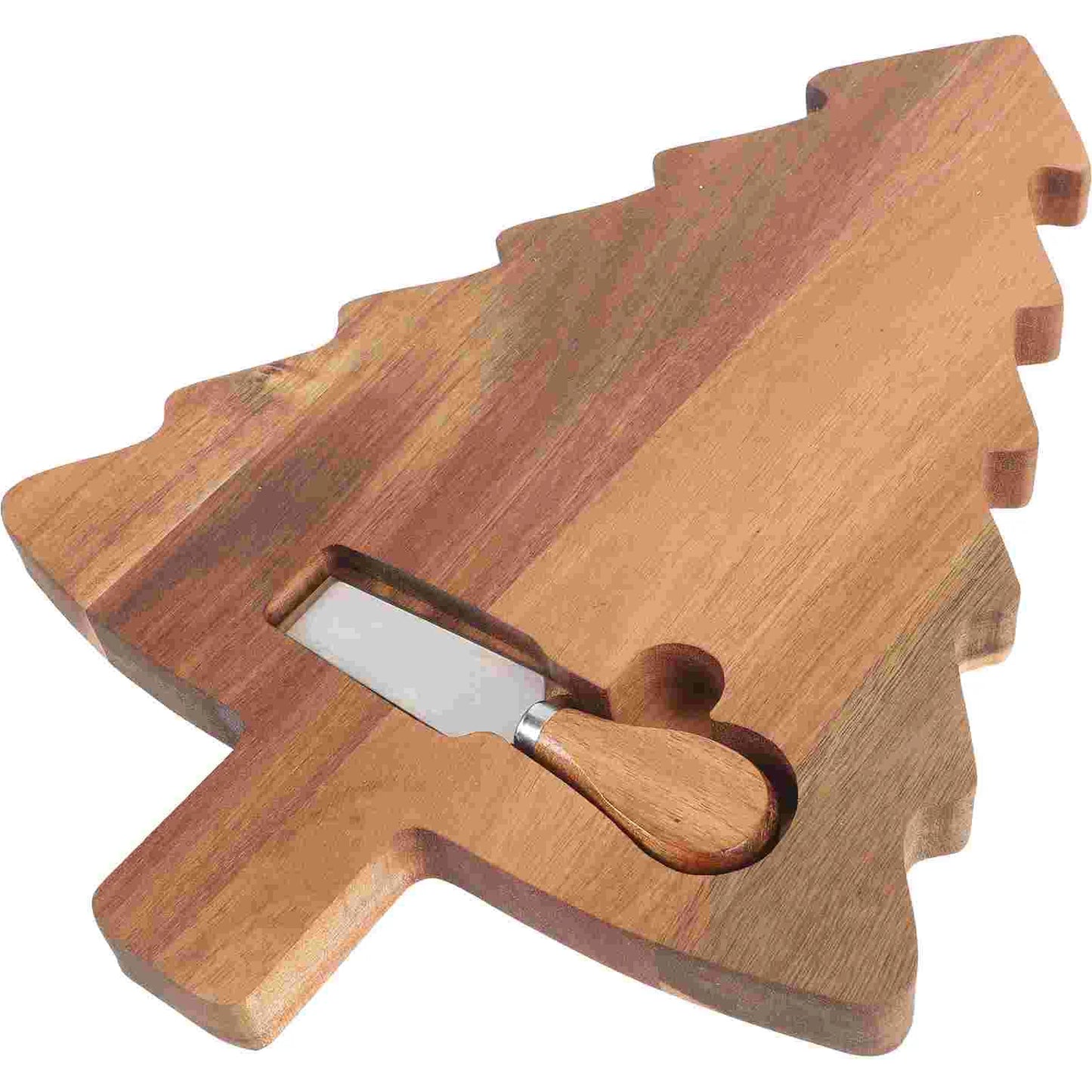 Wooden Christmas Tree Cheese Serving Board Set