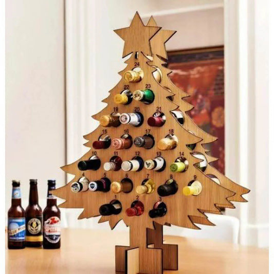 Wooden Christmas Tree Mini Sprit Bottle Advent Calendar