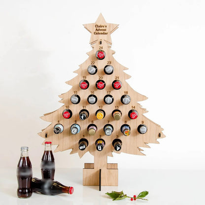 Wooden Christmas Tree Mini Sprit Bottle Advent Calendar