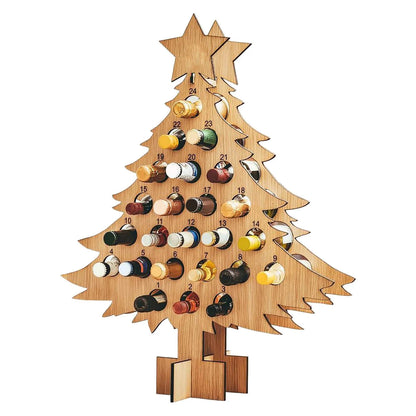 Wooden Christmas Tree Mini Sprit Bottle Advent Calendar