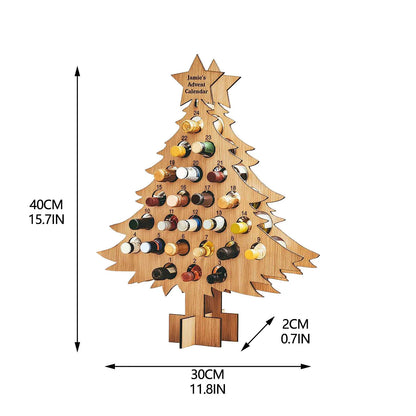 Wooden Christmas Tree Mini Sprit Bottle Advent Calendar