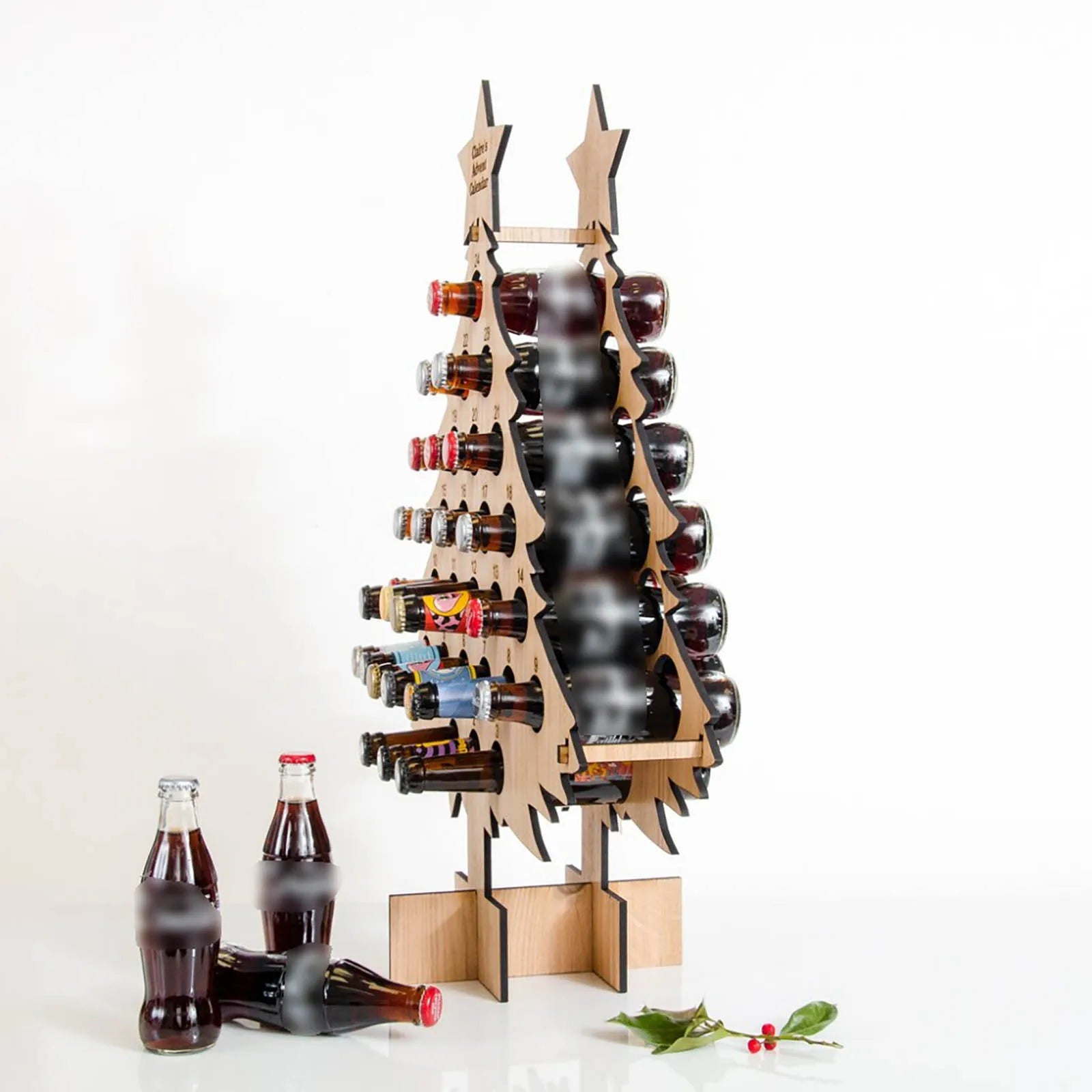 Wooden Christmas Tree Mini Sprit Bottle Advent Calendar