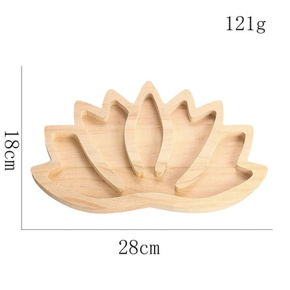 Wooden Lotus Flower Crystal Tray