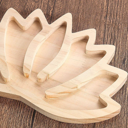 Wooden Lotus Flower Crystal Tray