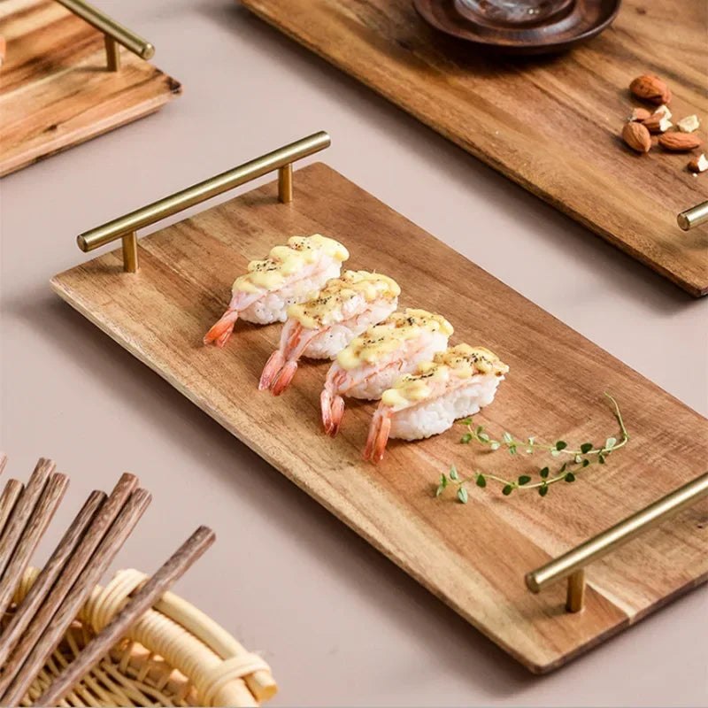 Wooden Serving Tray with Handles