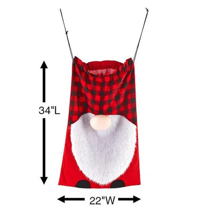 XL Drawstring Christmas Santa Sack Gnome Design