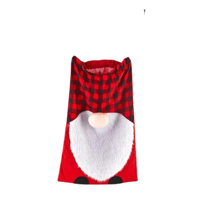 XL Drawstring Christmas Santa Sack Gnome Design