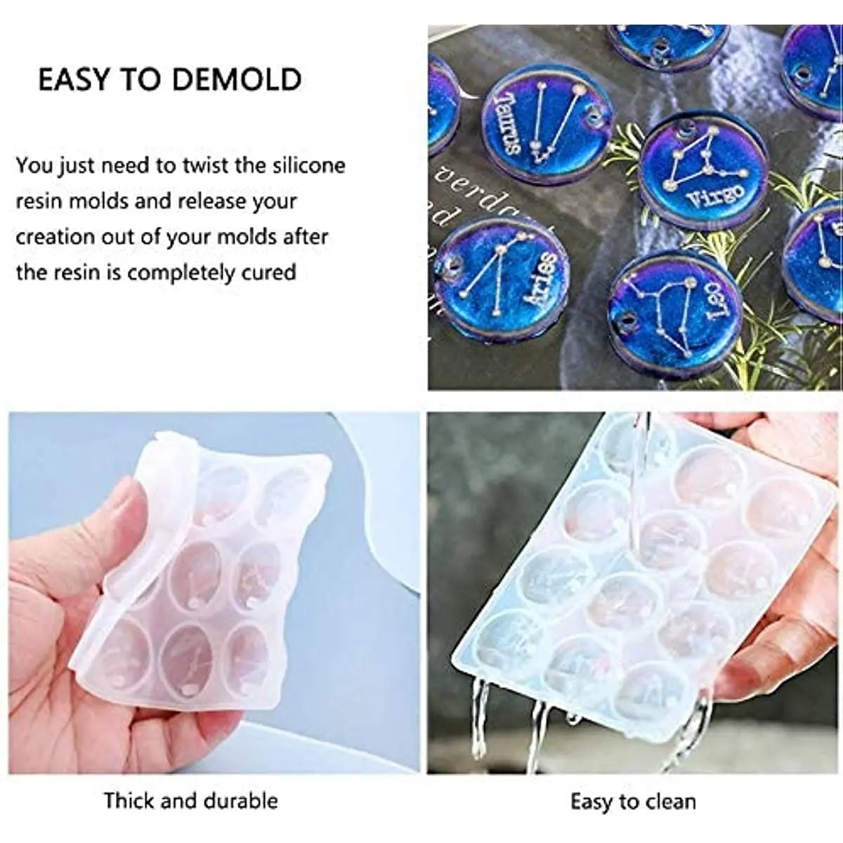 Zodiac Constellation Key Ring Tag Charm Resin Mould