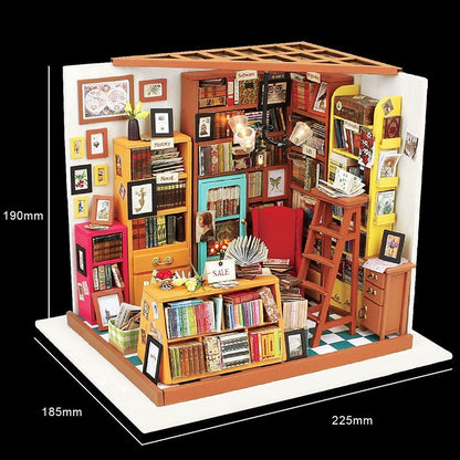 DIY Wooden Miniature Dollhouse Model Kit Study Art