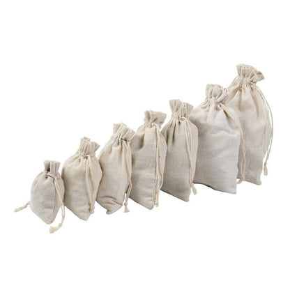 10 x Cotton Linen Drawstring Gift Bag Santa Sacks Blanks Blanks