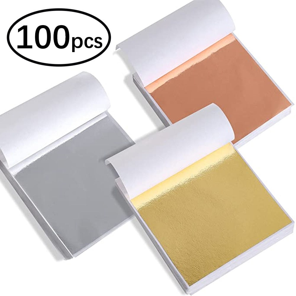 100pcs Imitation Metallic Foil Paper DIY Resin Art