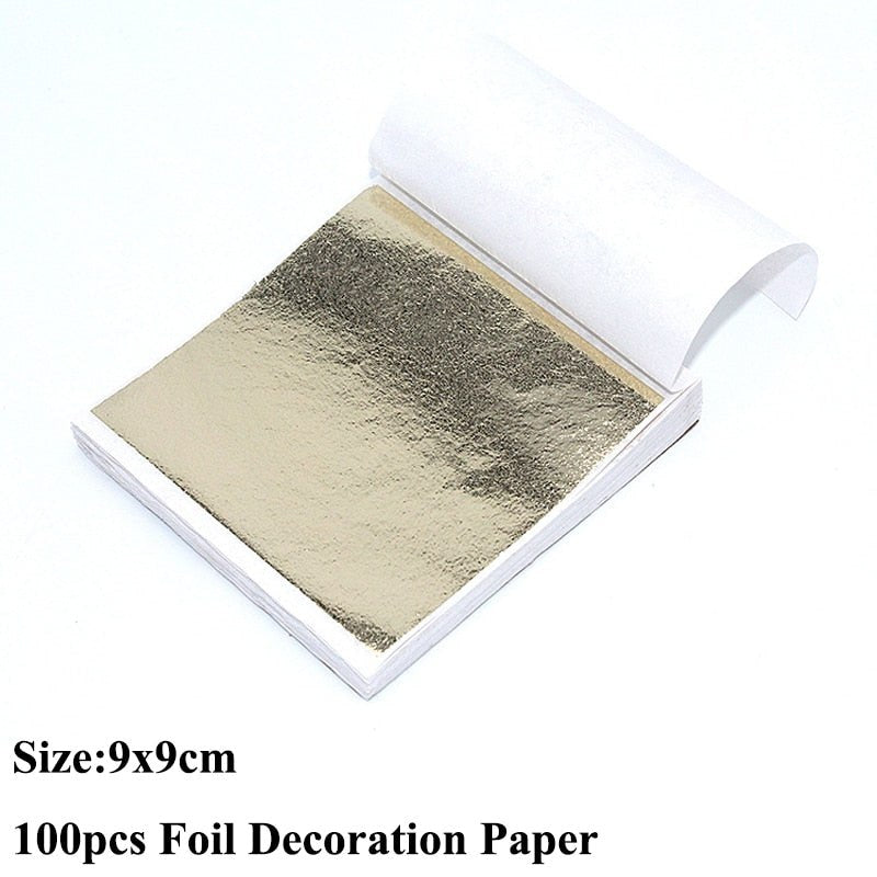 100pcs Imitation Metallic Foil Paper DIY Resin Art