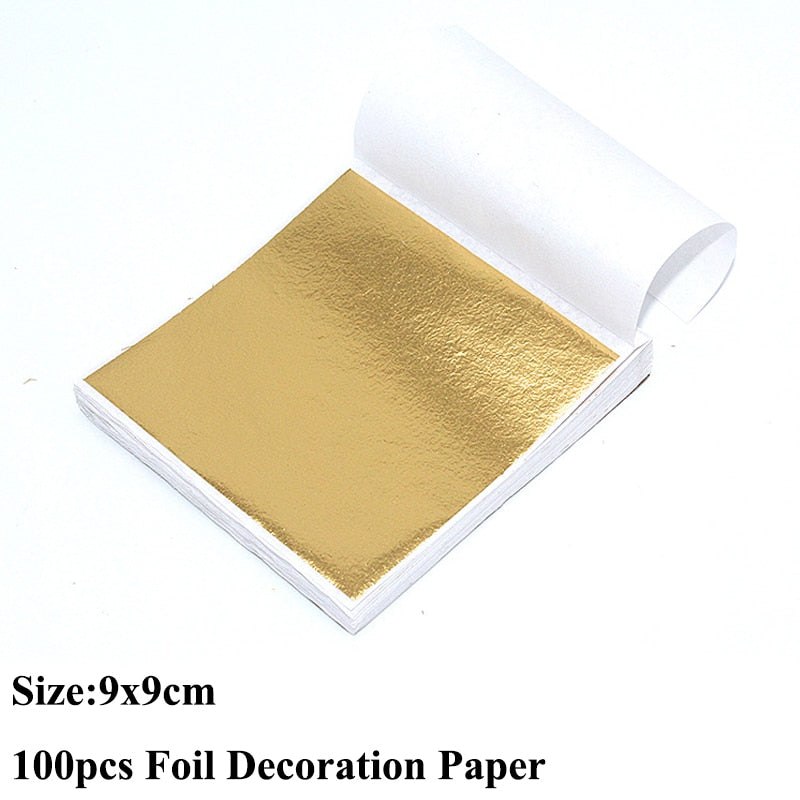 100pcs Imitation Metallic Foil Paper DIY Resin Art