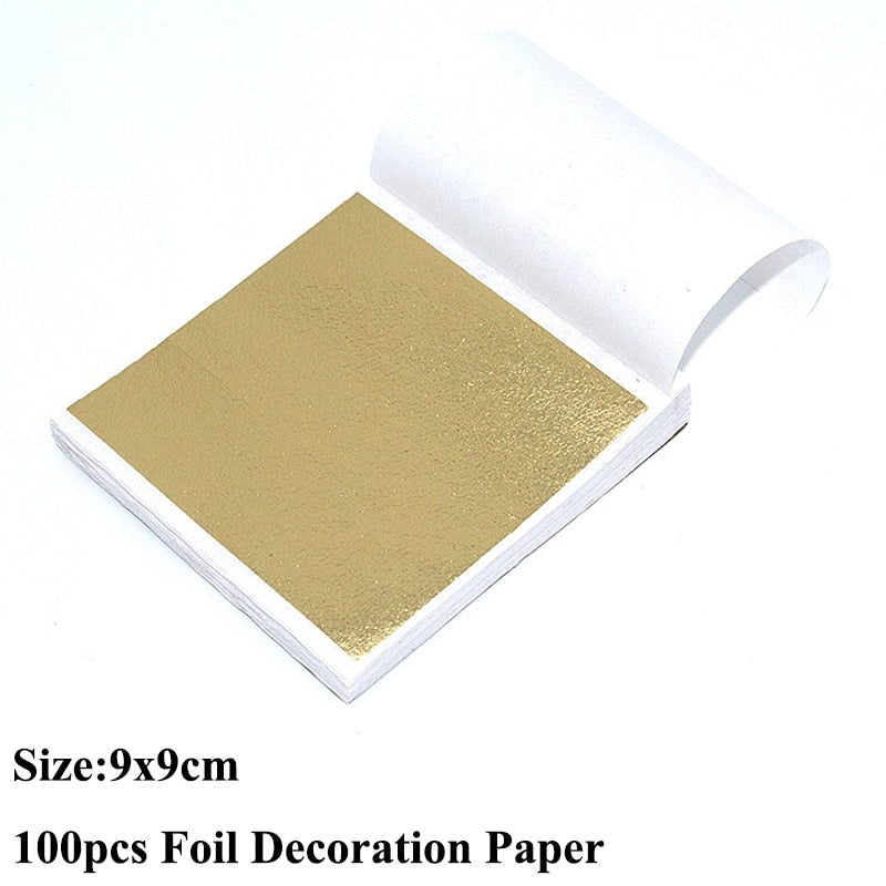 100pcs Imitation Metallic Foil Paper DIY Resin Art