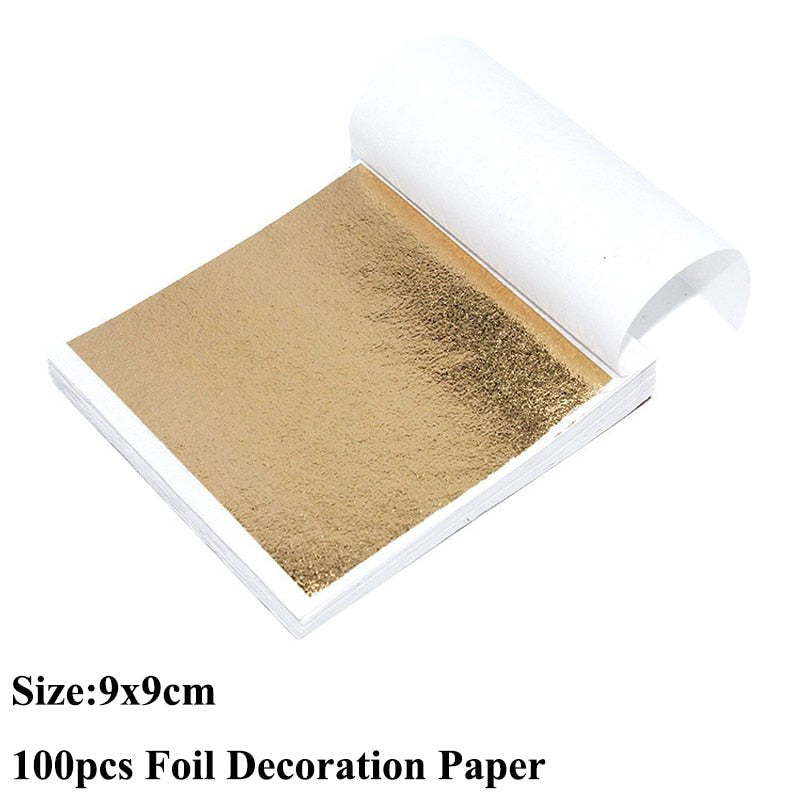 100pcs Imitation Metallic Foil Paper DIY Resin Art