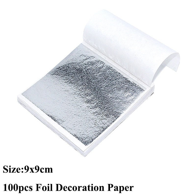 100pcs Imitation Metallic Foil Paper DIY Resin Art