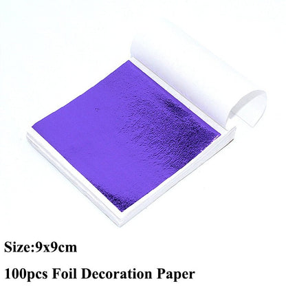 100pcs Imitation Metallic Foil Paper DIY Resin Art