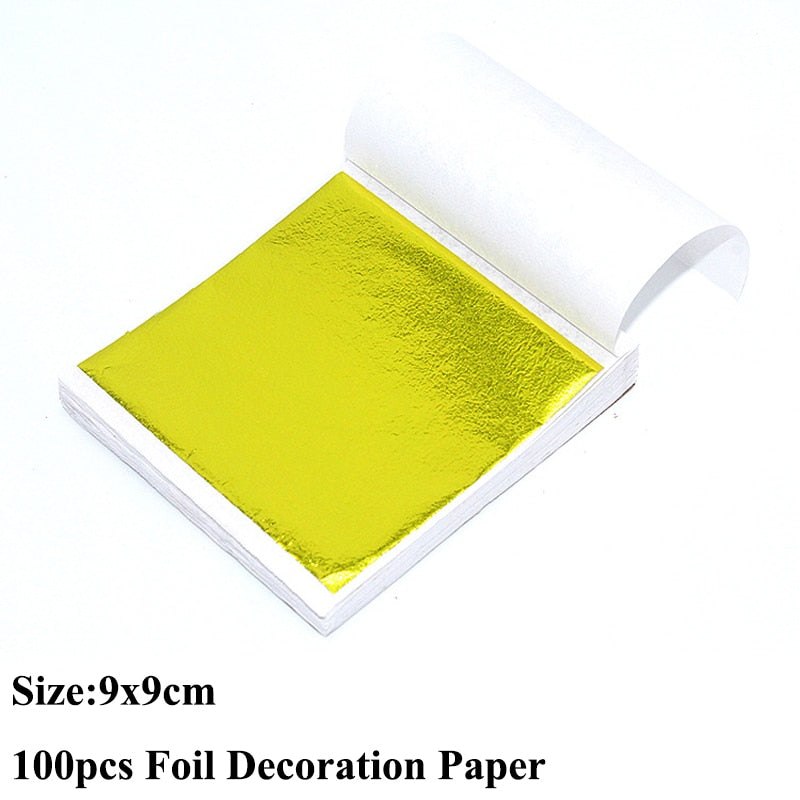 100pcs Imitation Metallic Foil Paper DIY Resin Art