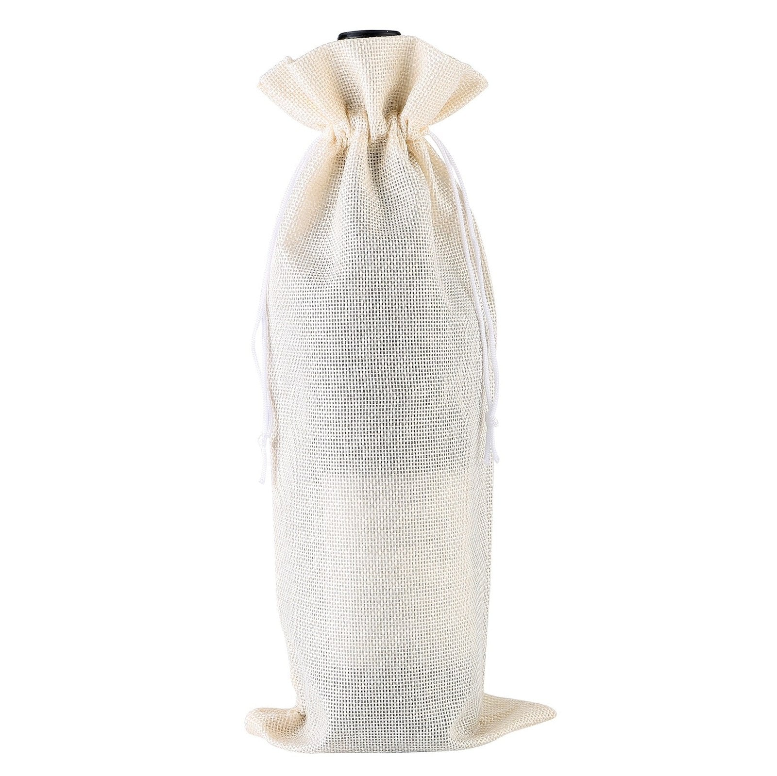 10 x Linen Wine Bottle Bags with Drawstring Blanks