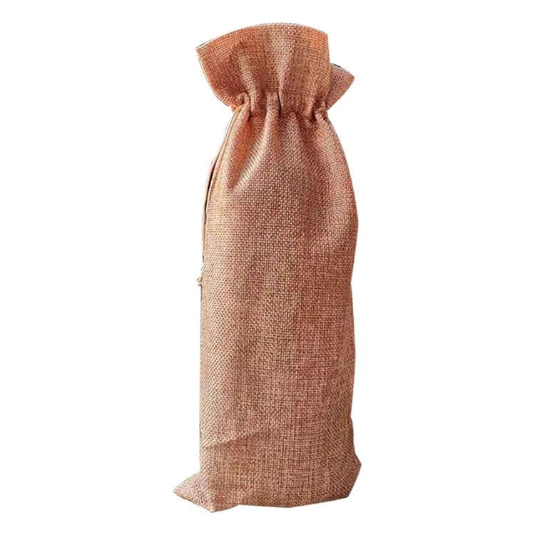 10 x Linen Wine Bottle Bags with Drawstring Blanks