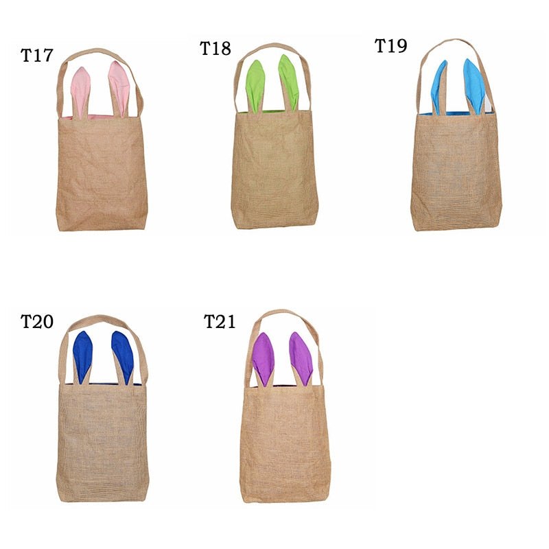 10pcs Easter Bunny Easter Egg Hunting Tote Bag Blanks