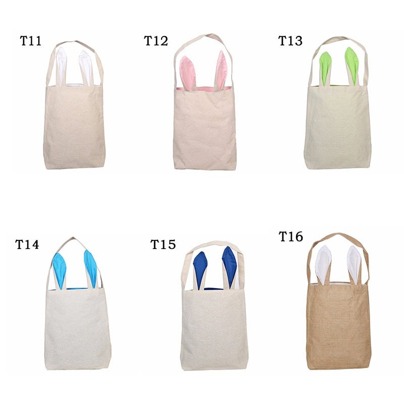 10pcs Easter Bunny Easter Egg Hunting Tote Bag Blanks