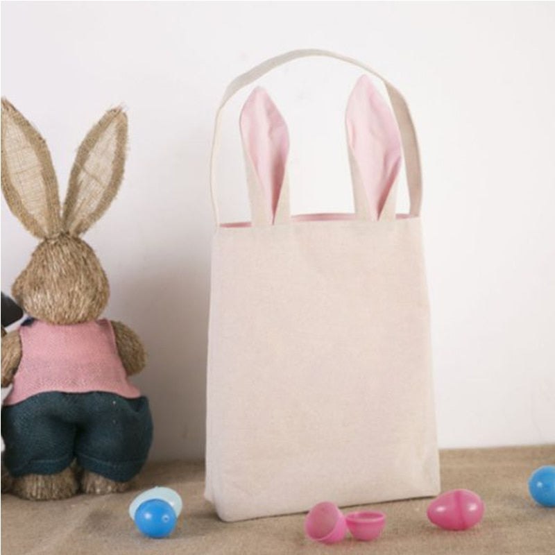 10pcs Easter Bunny Easter Egg Hunting Tote Bag Blanks