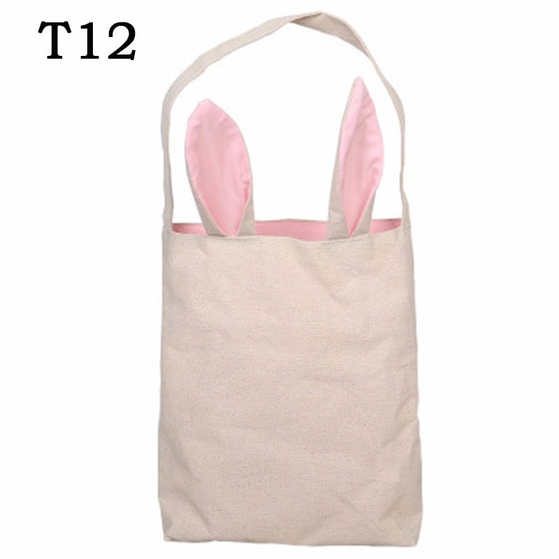 10pcs Easter Bunny Easter Egg Hunting Tote Bag Blanks