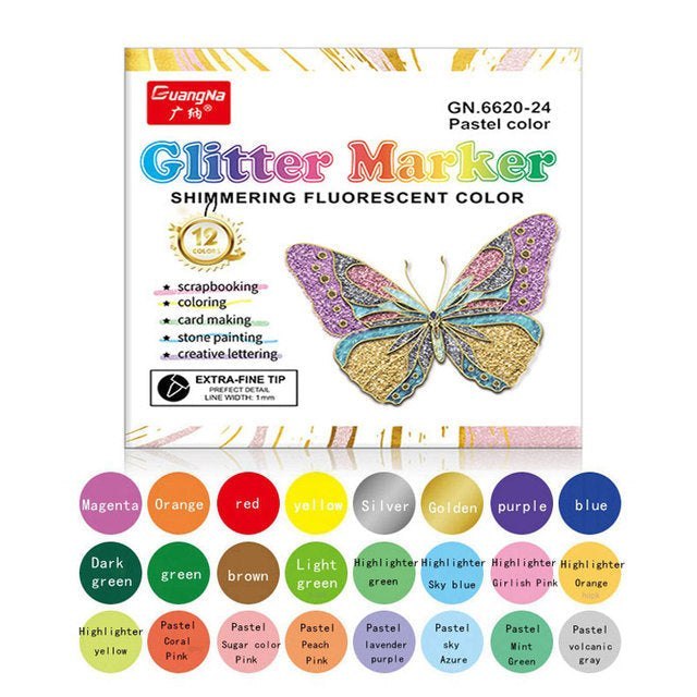 Fine Tip Glitter Acrylic Markers Paint