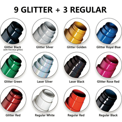 Glitter Heat Transfer Vinyl Roll Bundle 