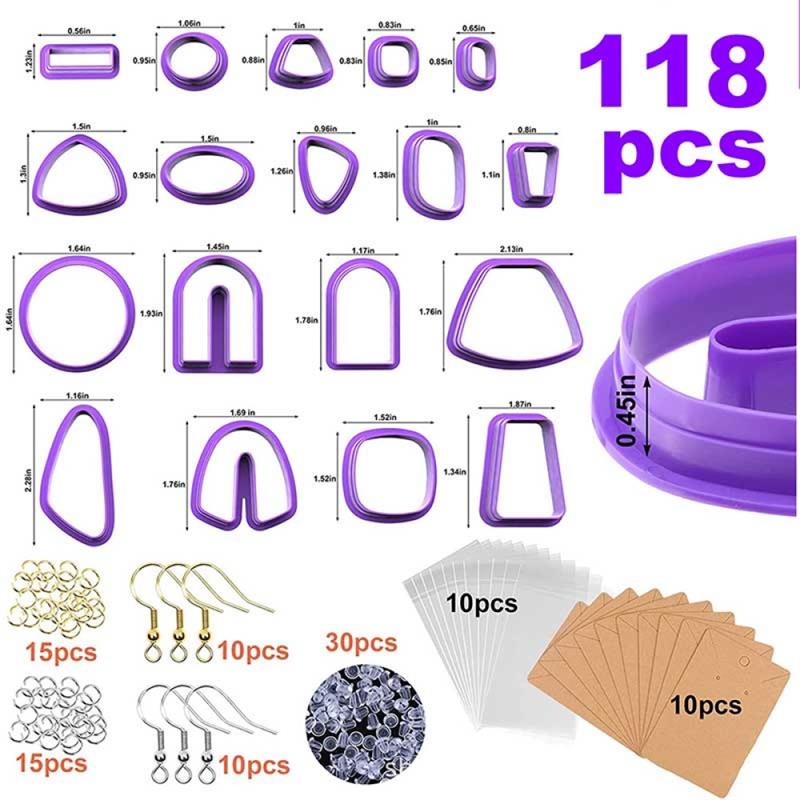 129pc DIY Polymer Clay Cutter Earring Making Starter Kit