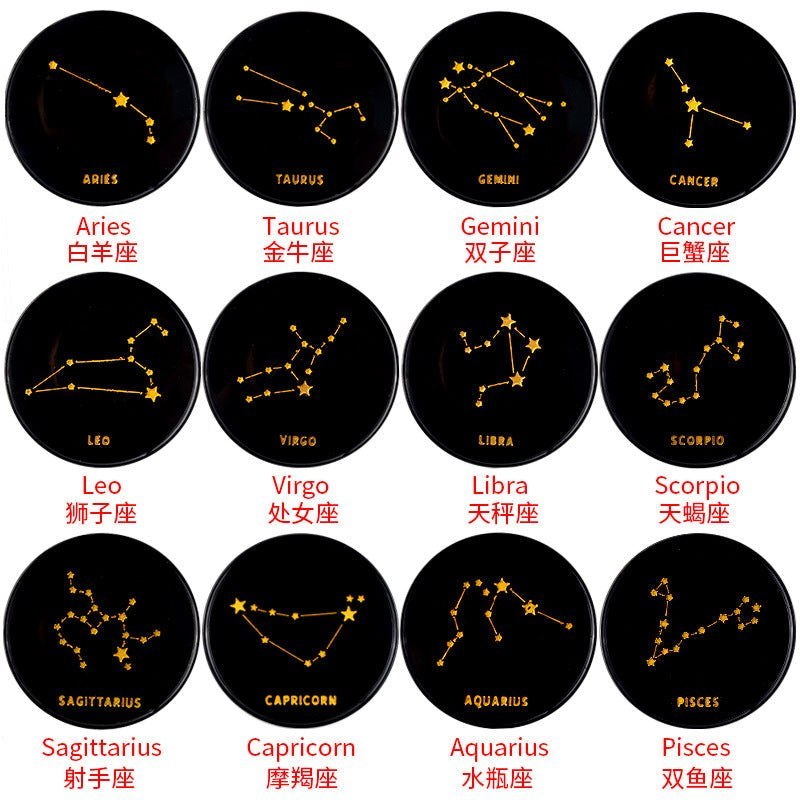 12PCS/Set Zodiac Coasters Silicone Moulds Resin