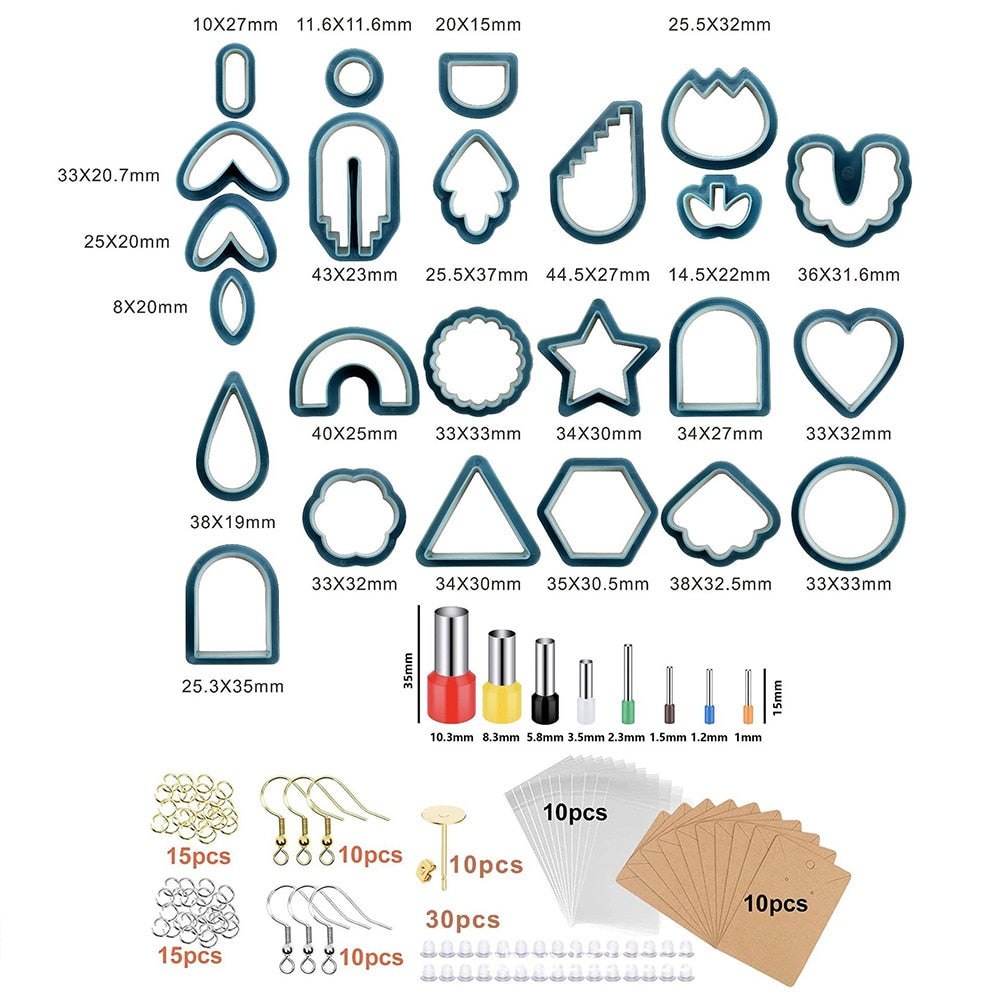 142pc Polymer Clay Cutter Earring Making Kit