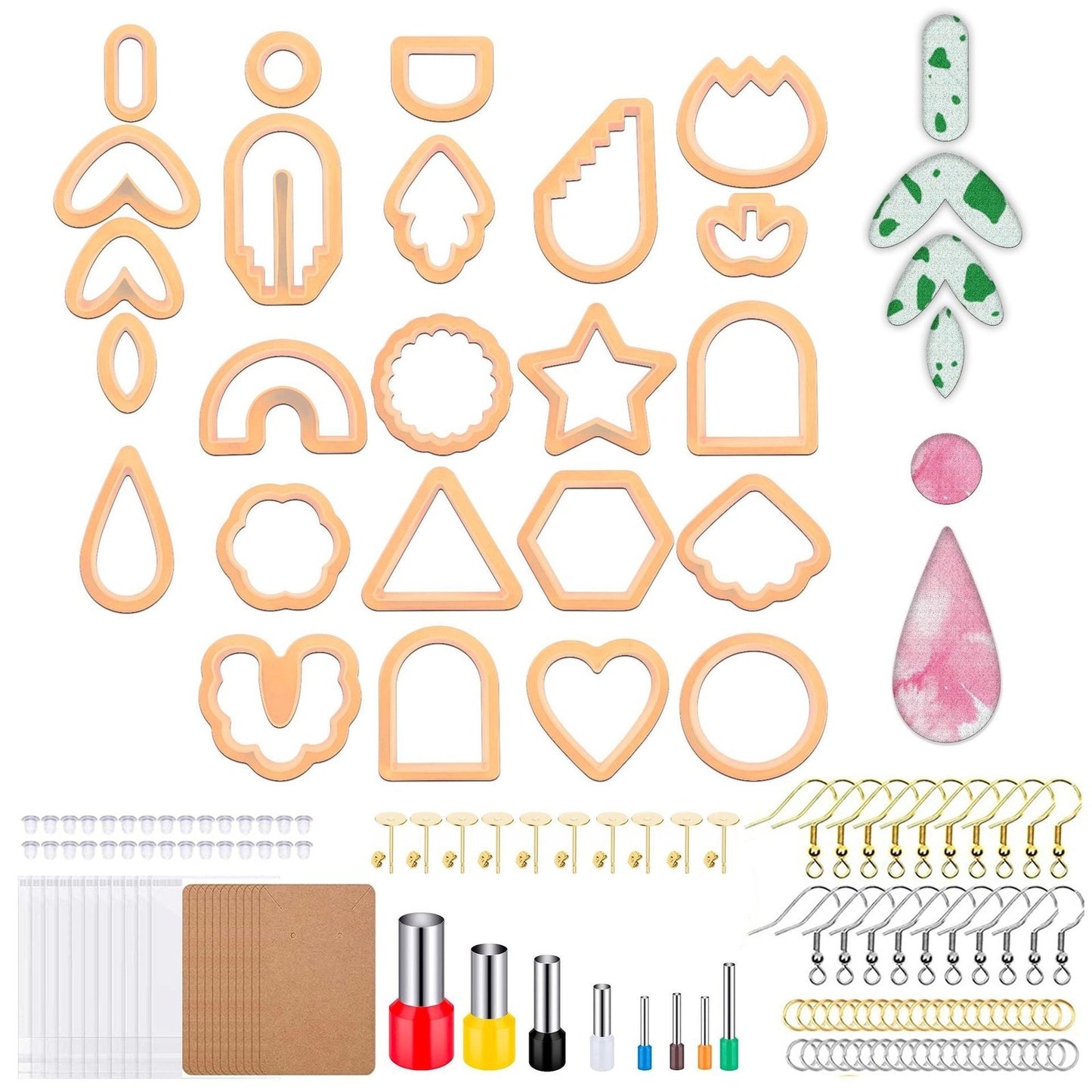 142pc Polymer Clay Cutter Earring Making Kit