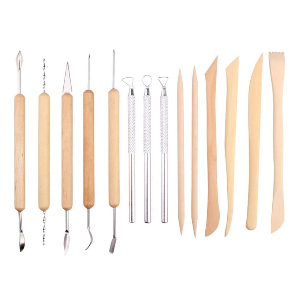 14pcs Pottery Ceramic Tools Kit Polymer Clay Sculpting Carving Modelling DIY