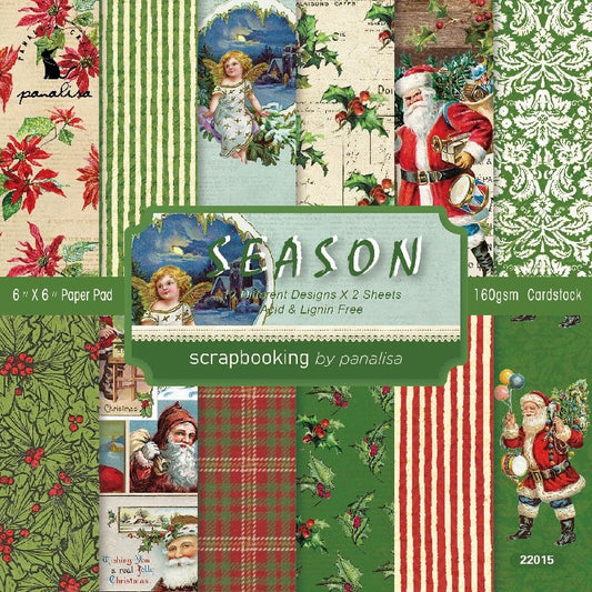 160gsm Scrapbook Cardstock Craft Paper - 6Inch - Festive Season