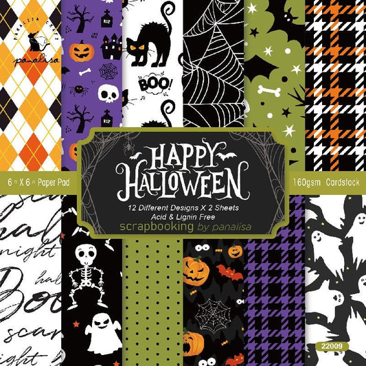 160gsm Scrapbook Cardstock Craft Paper - 6Inch - Happy Halloween