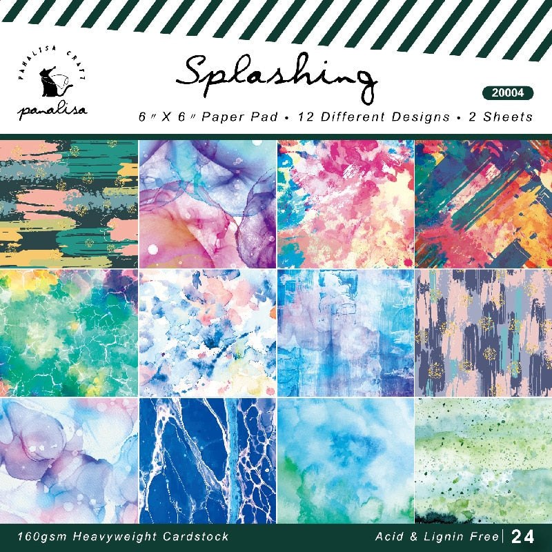 160gsm Scrapbook Cardstock Craft Paper - 6Inch - Splashing