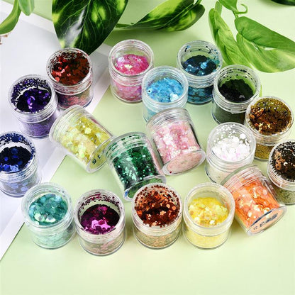 18 Bottles Glitter Resin Mix In Starter Pack 