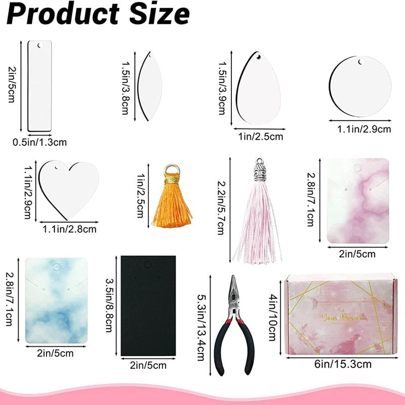 182Pc Dye Sublimation Heat Transfer Earring Blanks Kit