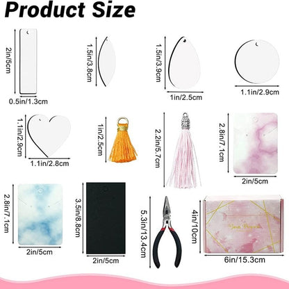 182Pc Dye Sublimation Heat Transfer Earring Blanks Kit