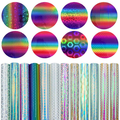 Sheets 30x20cm Holographic Adhesive Vinyl Starter Pack 