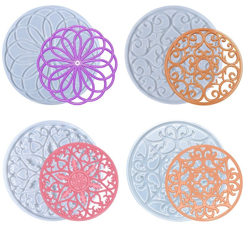 cm Round Silicone Mandala Coaster Mould Resin Moulds
