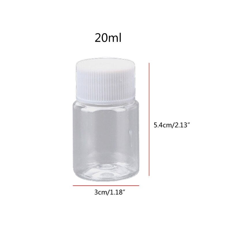 20ml Refillable Container Bottle with Top Cap x 10 Resin